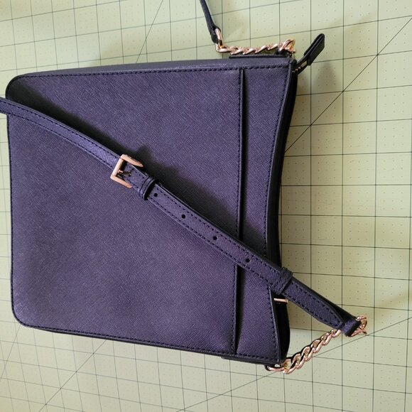 NWT MK Hamilton Leather Medium Top Zip Gold Chain Crossbody Bag $248 Retail - Picture 6 of 9